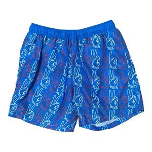 🌟 Way to Celebrate Men’s Patriotic Swim Trunks Blue Shorts M (32-34)